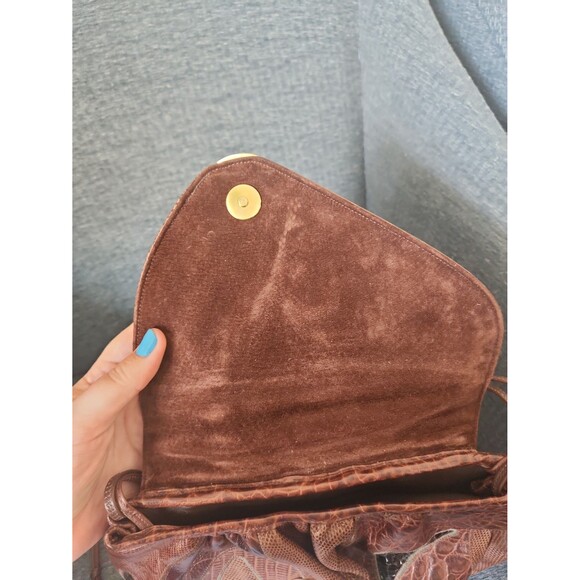 Sharif Vintage Brown Leather Patchwork Design Crossbody Bag - Picture 8 of 11